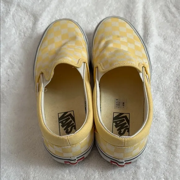 Vans Yellow Checkered Slip-On Shoes