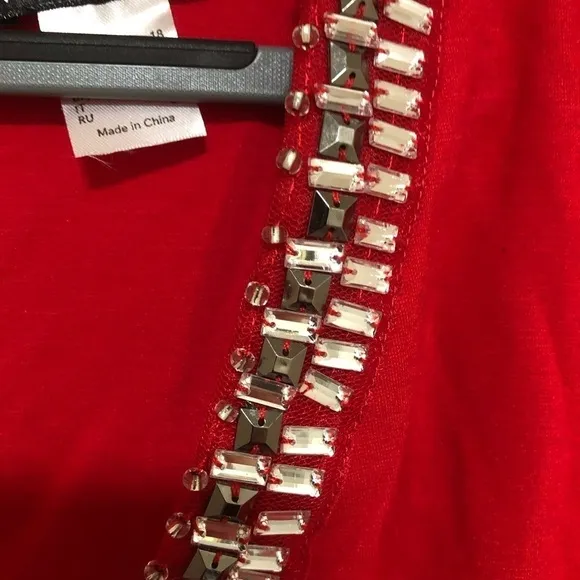 💃🏻🔥VENUS Red Plunging Embellished Dress🔥💃🏻