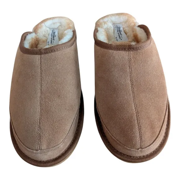 Vermont Country Store Men's 9 Women's 11 Sheepskin Scuffs Brown Shearling