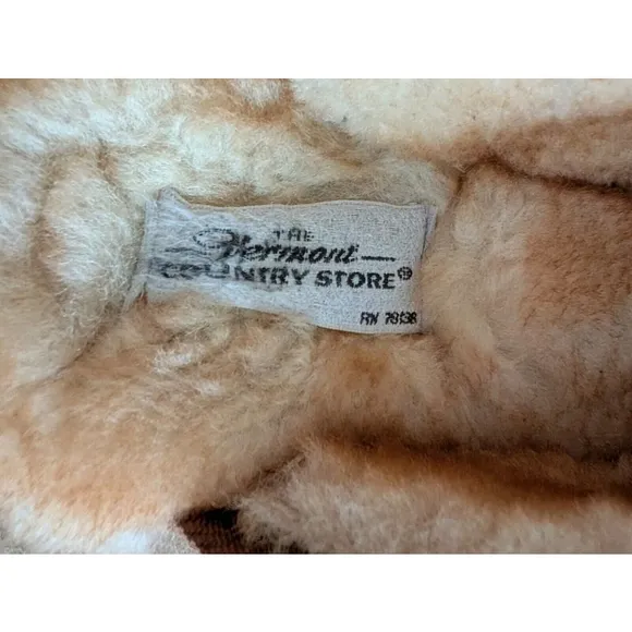 Vermont Country Store Men's 9 Women's 11 Sheepskin Scuffs Brown Shearling