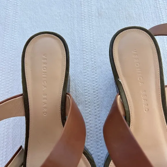 Veronica Beard Hurley Cross Ankle Strap Wedge Platform Sandals Size 7