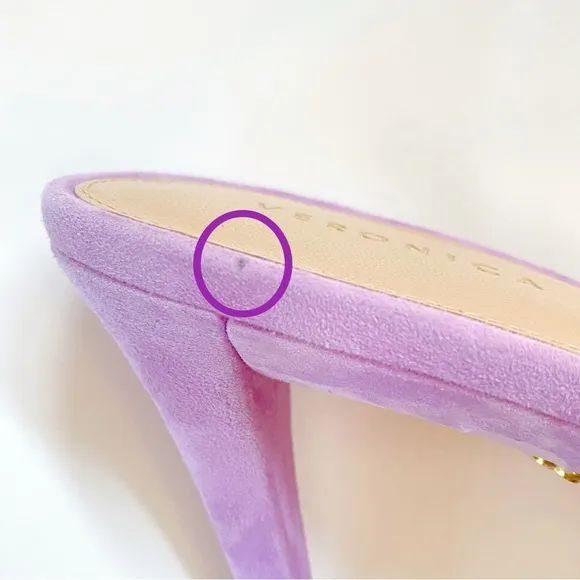 VERONICA BEARD MARCELINE purple Suede Crisscross ankle wrap strappy Sandal heels