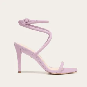 VERONICA BEARD MARCELINE purple Suede Crisscross ankle wrap strappy Sandal heels