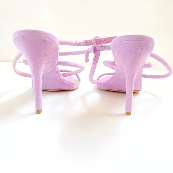 VERONICA BEARD MARCELINE purple Suede Crisscross ankle wrap strappy Sandal heels