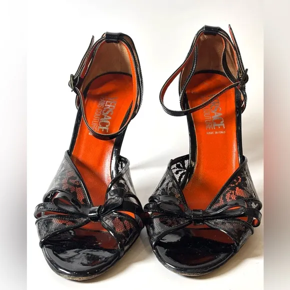 Versace Jeans Couture Vintage Patent Leather Sandals size 37.5