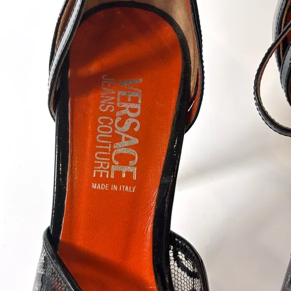 Versace Jeans Couture Vintage Patent Leather Sandals size 37.5