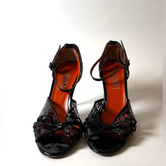 Versace Jeans Couture Vintage Patent Leather Sandals size 37.5