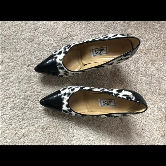 Versace zebra fur fabric pumps. 39.5