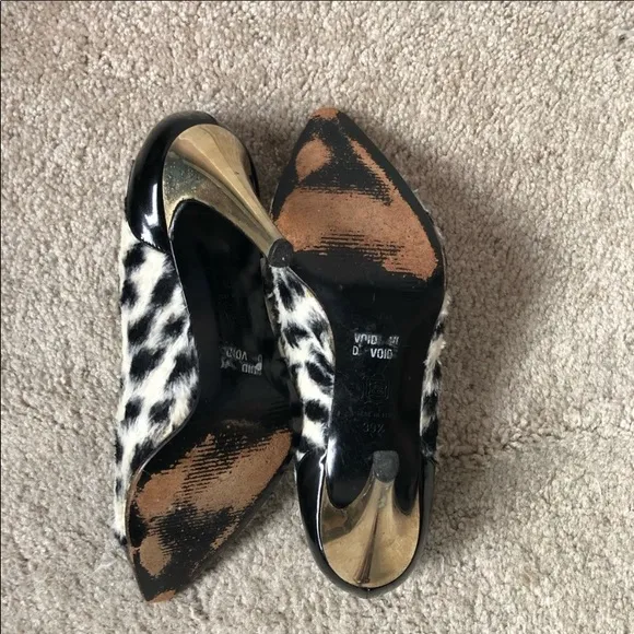 Versace zebra fur fabric pumps. 39.5