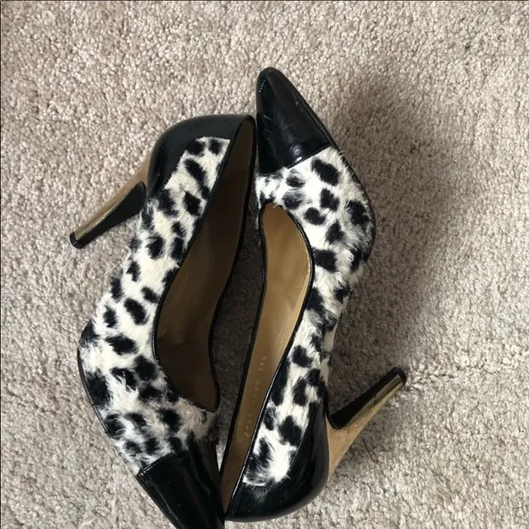 Versace zebra fur fabric pumps. 39.5