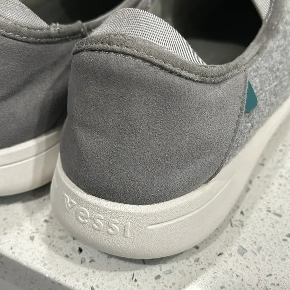 Vessi 100% Waterproof Vegan Wool Hard Bottom Sunday Slippers in Slate Gray - 13