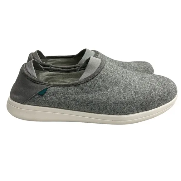 Vessi 100% Waterproof Vegan Wool Hard Bottom Sunday Slippers in Slate Gray - 13