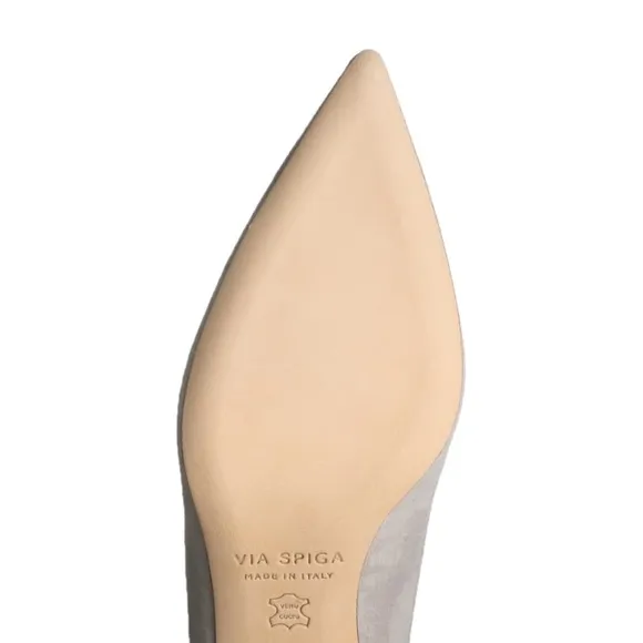 VIA SPIGA NIKOLE 55 LEATHER SUEDE GRAY PUMP HEELS