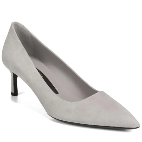 VIA SPIGA NIKOLE 55 LEATHER SUEDE GRAY PUMP HEELS