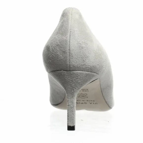 VIA SPIGA NIKOLE 55 LEATHER SUEDE GRAY PUMP HEELS