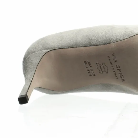 VIA SPIGA NIKOLE 55 LEATHER SUEDE GRAY PUMP HEELS