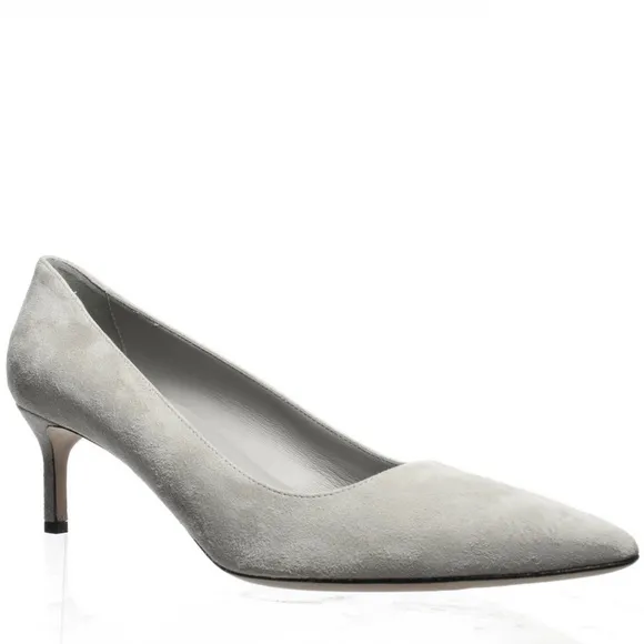 VIA SPIGA NIKOLE 55 LEATHER SUEDE GRAY PUMP HEELS
