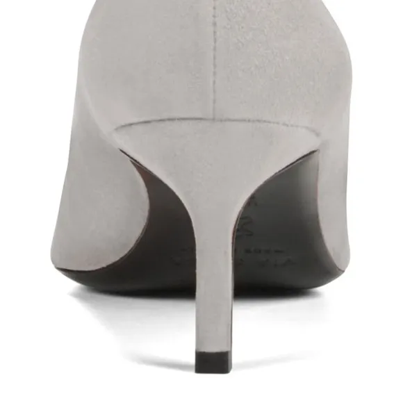 VIA SPIGA NIKOLE 55 LEATHER SUEDE GRAY PUMP HEELS