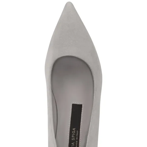 VIA SPIGA NIKOLE 55 LEATHER SUEDE GRAY PUMP HEELS