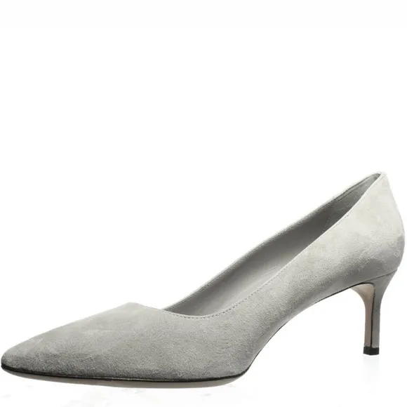 VIA SPIGA NIKOLE 55 LEATHER SUEDE GRAY PUMP HEELS