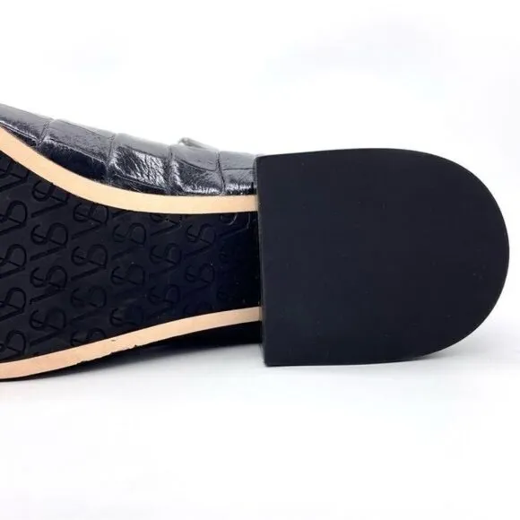 Via Spiga Women's Baudelaire Loafer Black Embossed Leather New