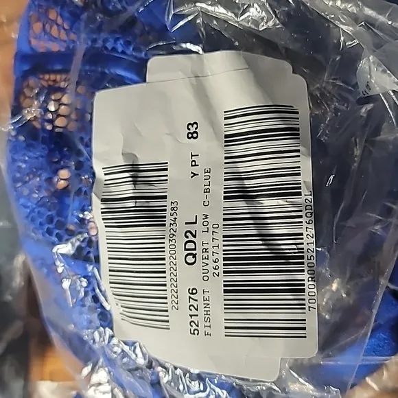 Victoria's secret very sexy fishnet open cup demi bra LARGE BLUE