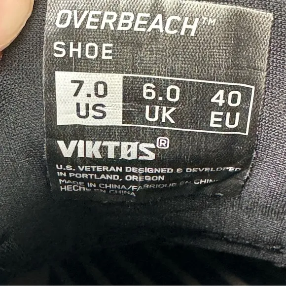 Viktos Men's Overbeach Water Resistant Ripstop Shoes Black Size US 7