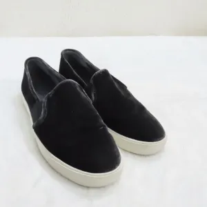 Vince Black Velvet Blair Slip On Sneaker Flat Shoes Womens Size 10M