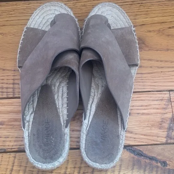 VINCE brown suede slip on shoes