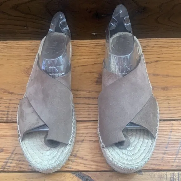 VINCE brown suede slip on shoes