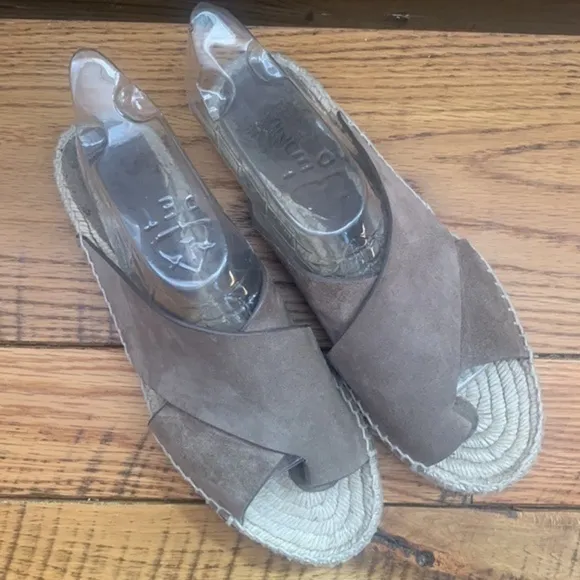 VINCE brown suede slip on shoes