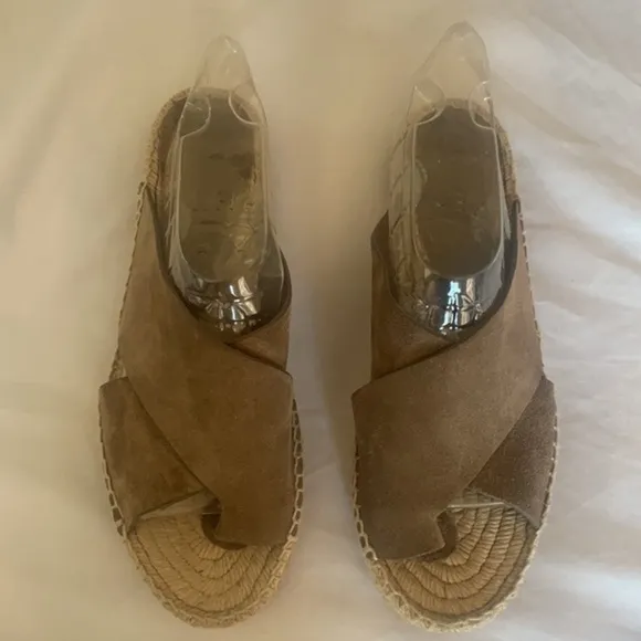 VINCE brown suede slip on shoes
