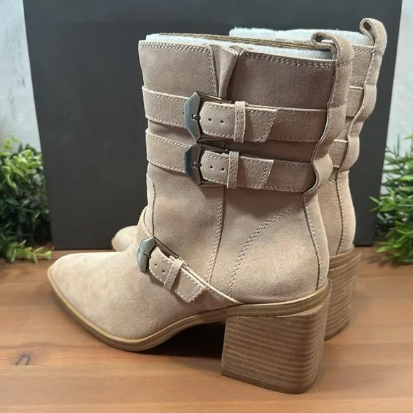 Vince Camuto Kempreea Suede Buckle Mid-Shaft Boots