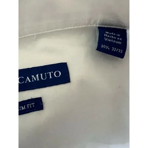 Vince Camuto Men's Shirt Dress Button Down White Slim Fit  Size 32/33