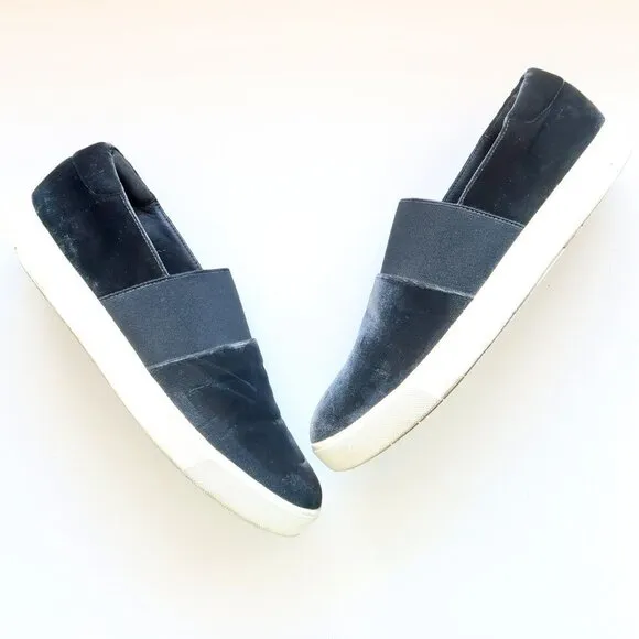 Vince Corbin Grey Velvet Slip On Sneakers / Flats / Shoes Size 9 M