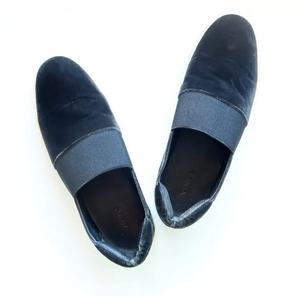 Vince Corbin Grey Velvet Slip On Sneakers / Flats / Shoes Size 9 M