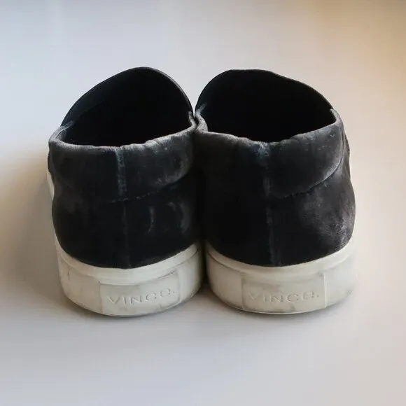 Vince Corbin Grey Velvet Slip On Sneakers / Flats / Shoes Size 9 M