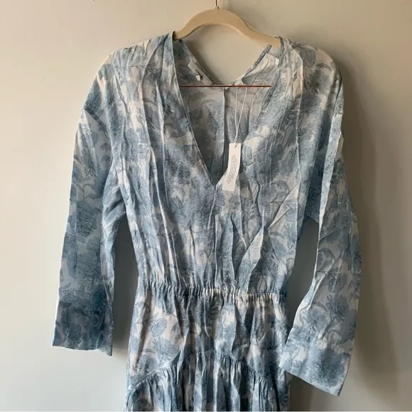 Vince Dahlia Long Sleeve Double V-Neck Dress Sz XS NWT