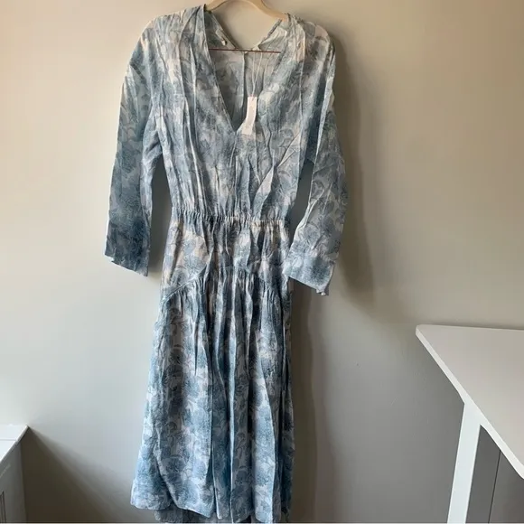 Vince Dahlia Long Sleeve Double V-Neck Dress Sz XS NWT
