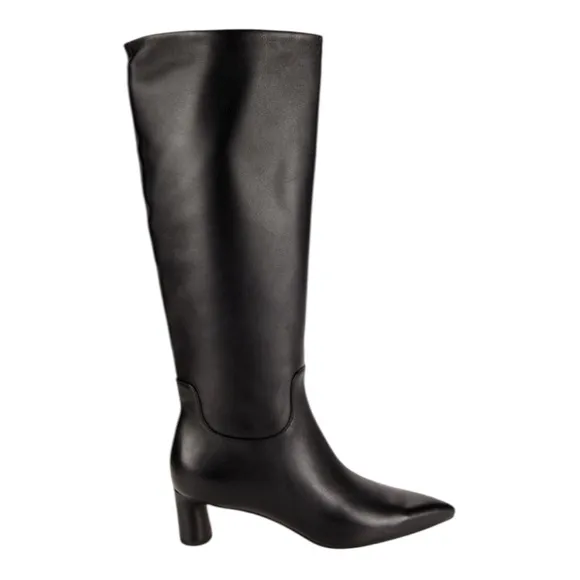 VINCE Floris Point Toe Leather Mid Calf Boots