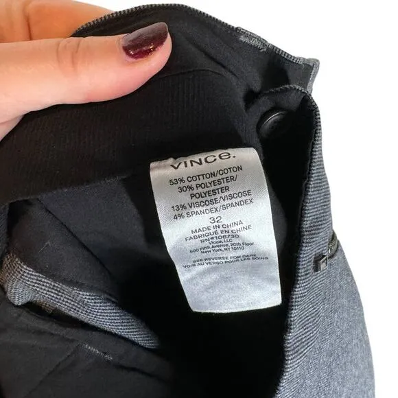Vince Griffith Pants Microcheck Black Gray 32