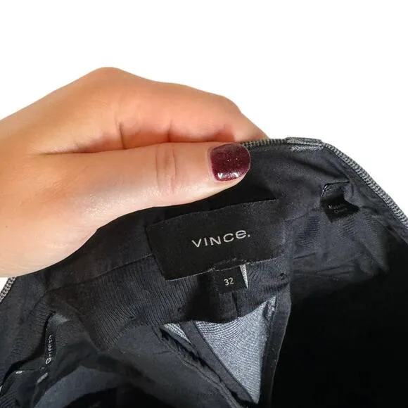 Vince Griffith Pants Microcheck Black Gray 32