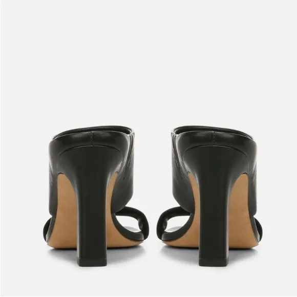 VINCE Womens Quinn Leather Suede Square‎ Toe Slip On Sandals Heels 9.5,G 134