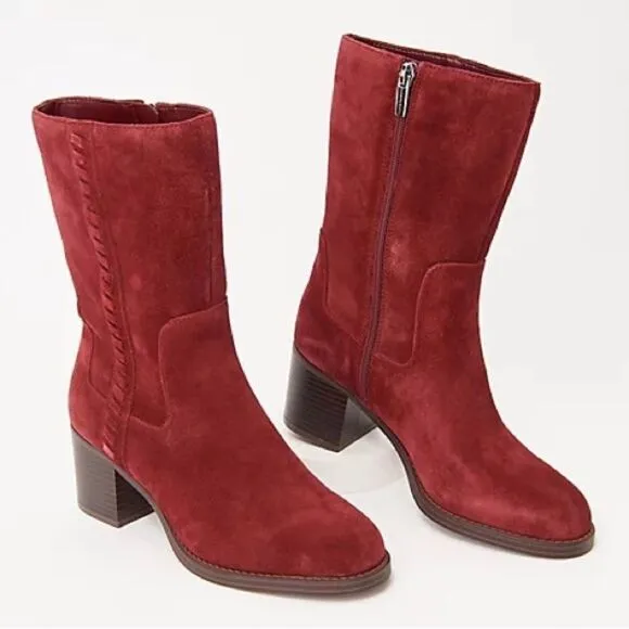 Vince Camuto Zelcinna Water-Repellent Mid-Shaft Suede Boots