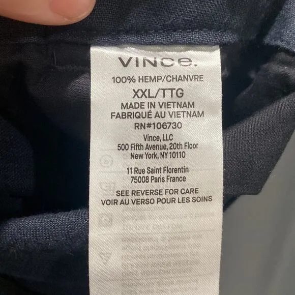 VinceLightweight Hemp Short black XXL (b26.5)
