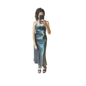 Vintage 90’s Silver Metallic Formal Dress