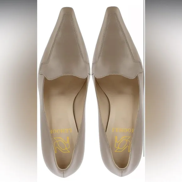 Vintage Chunky Pumps Shoes Square Pointed Toe Slip On Loafers Cone Heel Oxford