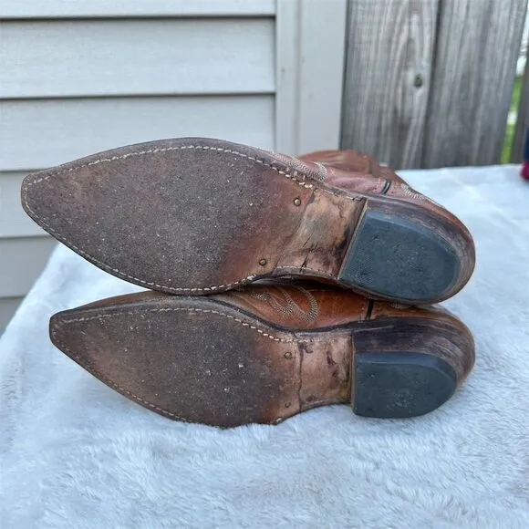 Vintage Code West Cowboy Boots Size 7 Pointed Toe Mid-Calf