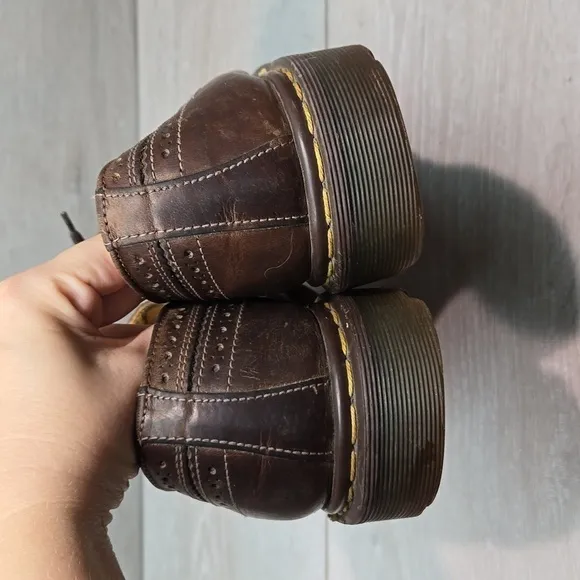 Vintage Doc Dr.Martens Mens Leather Oxford Chunky Tractor shoes sz UK 11 US 12