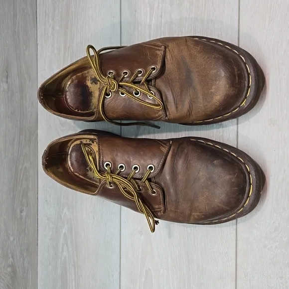 Vintage Doc Dr.Martens Mens Leather Oxford Chunky Tractor shoes sz UK 9 US M 10